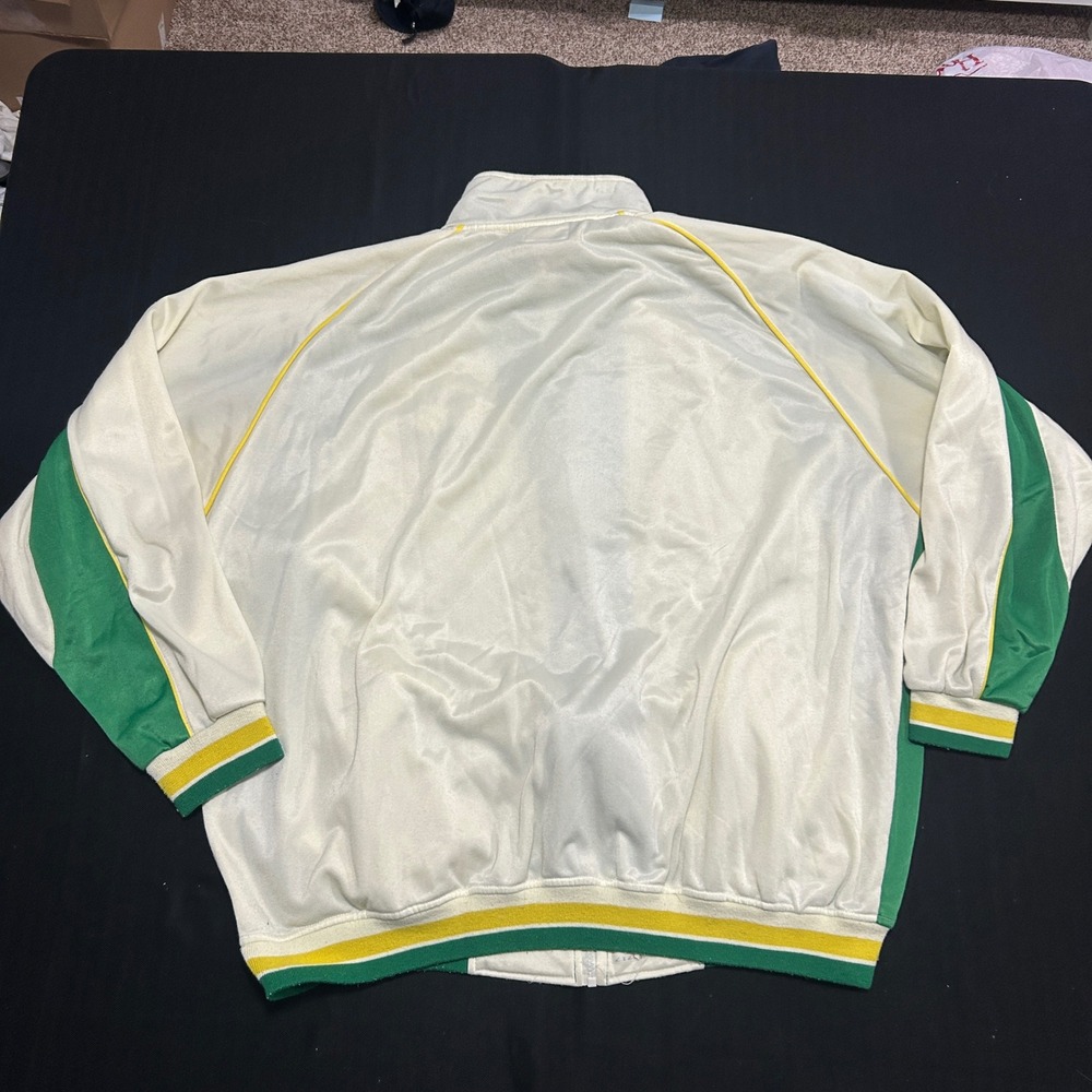 Raw Blue Classics Mens 2XL Track Jacket Y2K Basketball Cream Green Full Zip - Picture 4 of 5